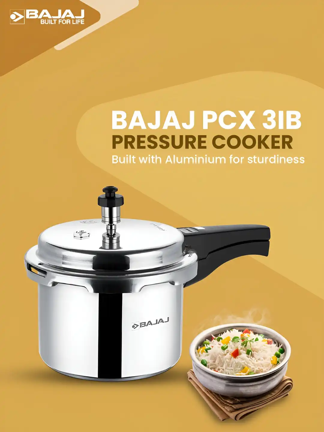 Buy Bajaj Grey PCX 3IB SS Pressure Cooker 3 L - Pressure Cooker