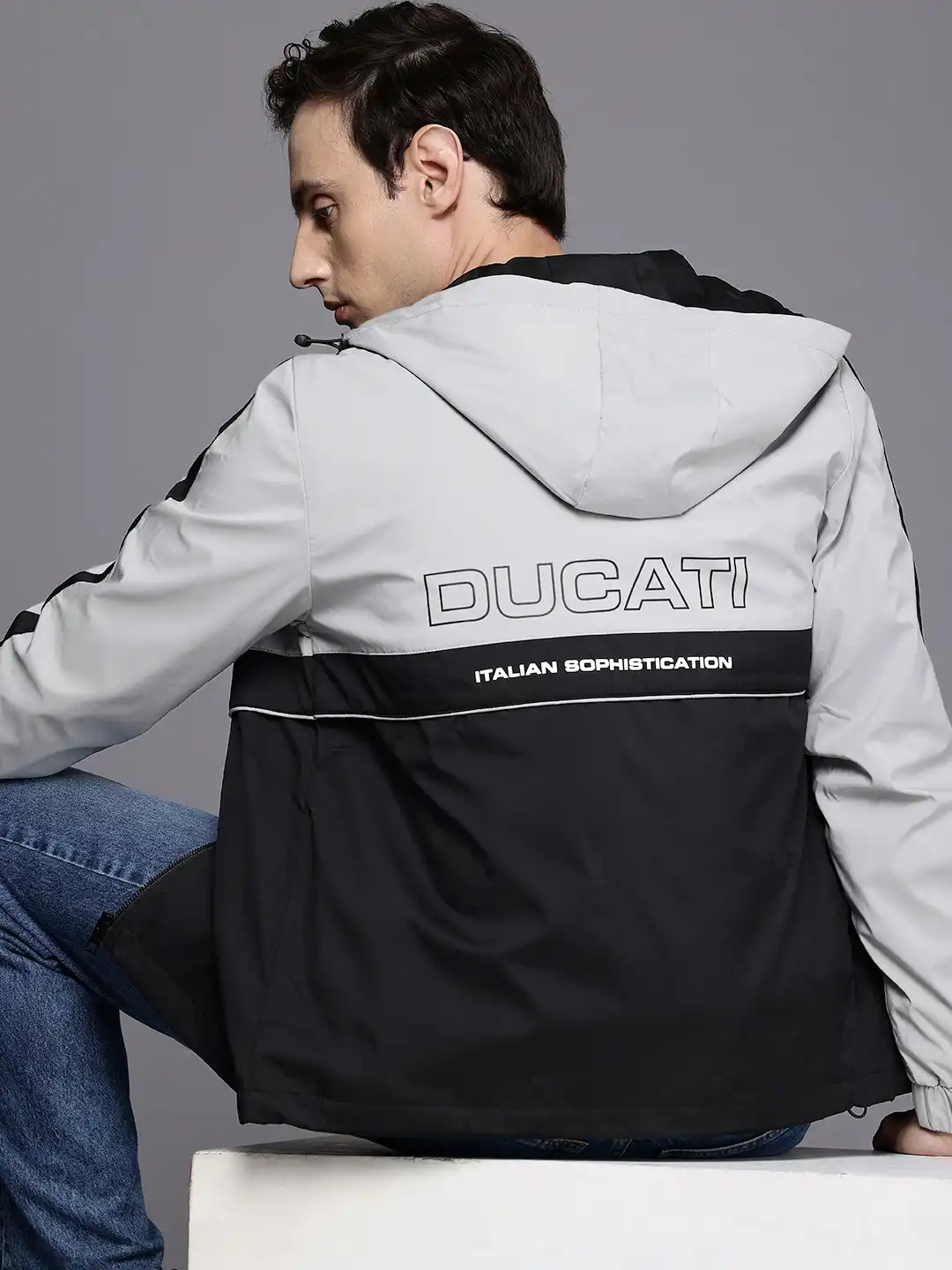 Buy Ducati Brand Logo Printed Colourblocked Hooded Tailored Jacket