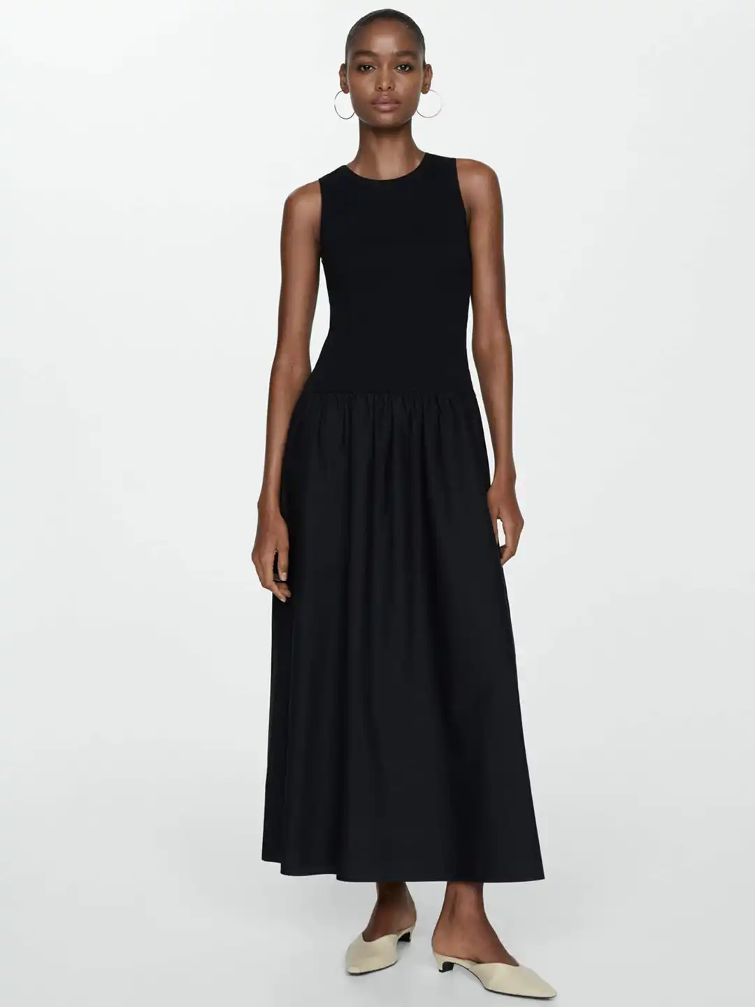 fit and flare dress age appropriate Flared dress in combined fabric main image 0
