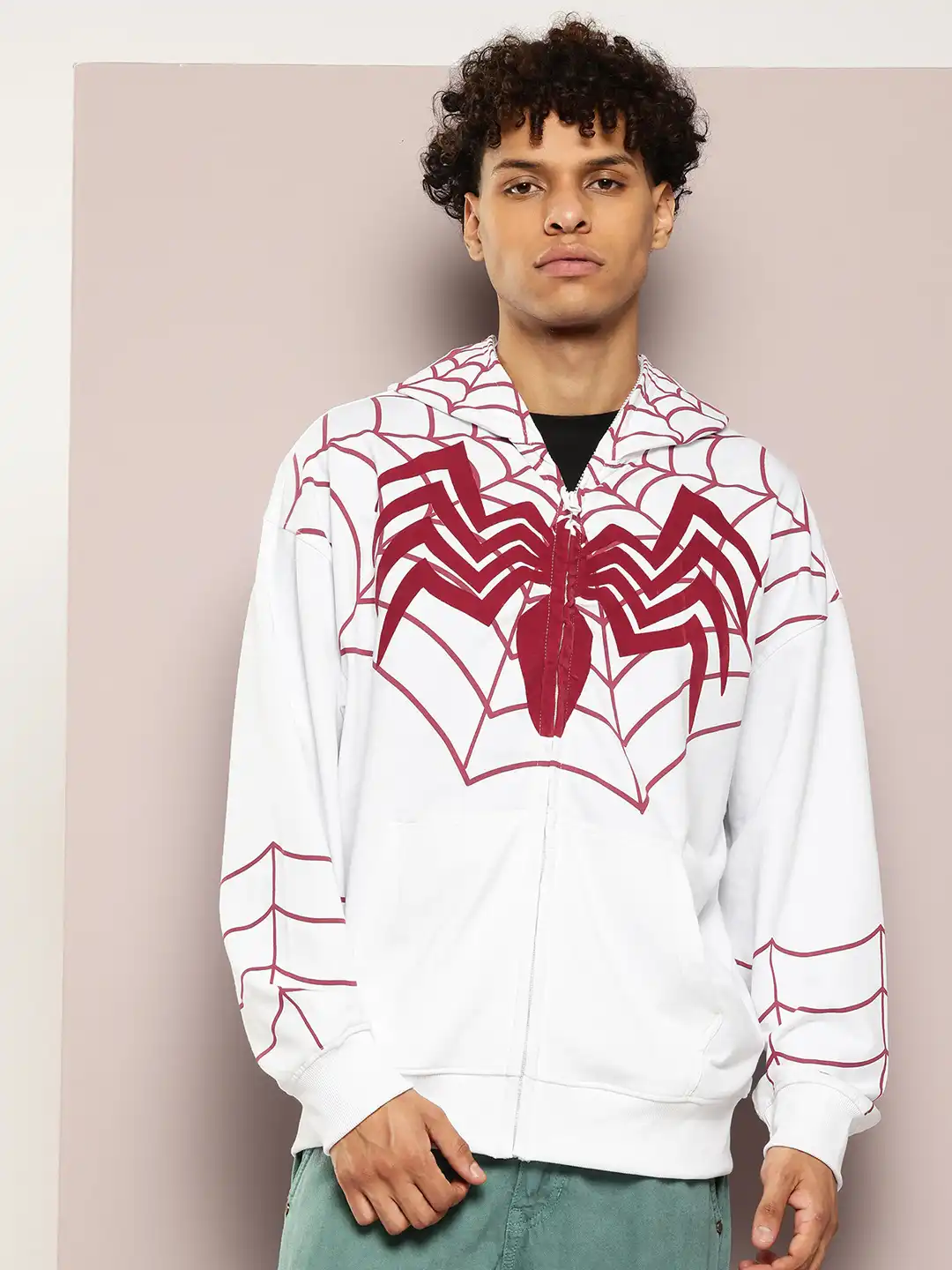 Buy Kook N Keech Marvel Spider-Man Printed Oversized Hooded