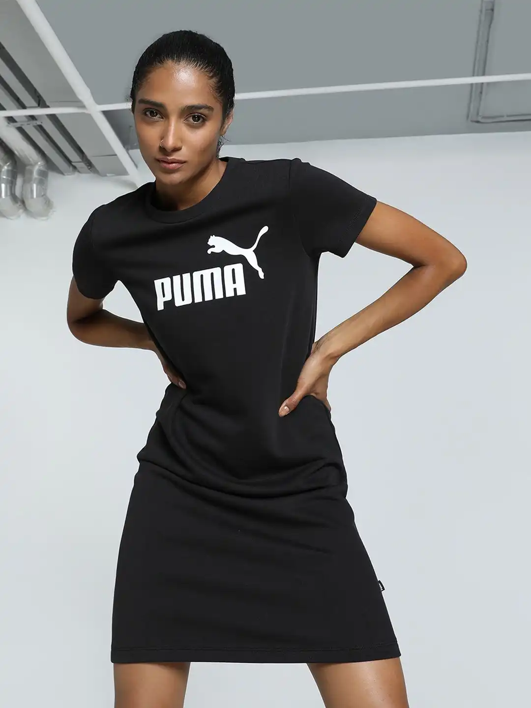 puma t shirt dress plus size PUMA - Women - ESS Slim Tee Dress
