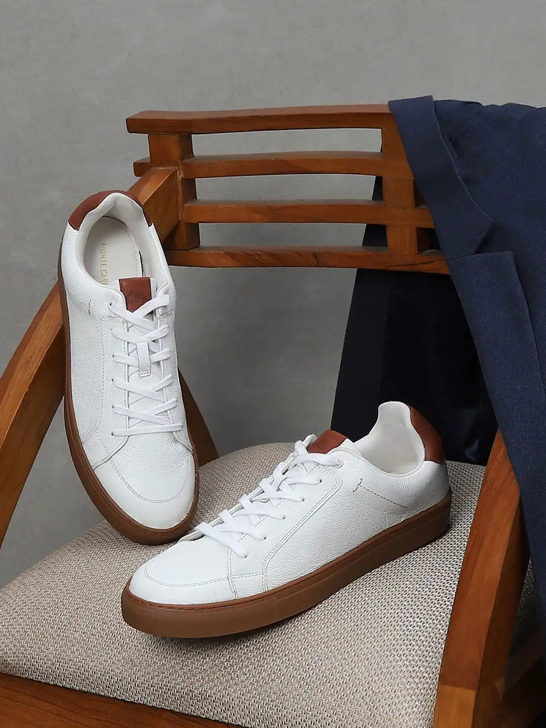 Buy Monte Carlo Men Round Toe Leather Sneakers - Casual Shoes for