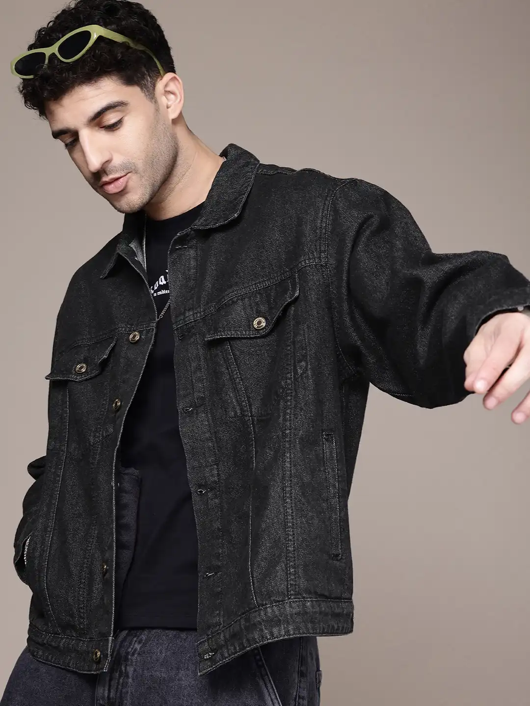 Buy The Roadster Life Co. Pure Cotton Oversized Denim Trucker