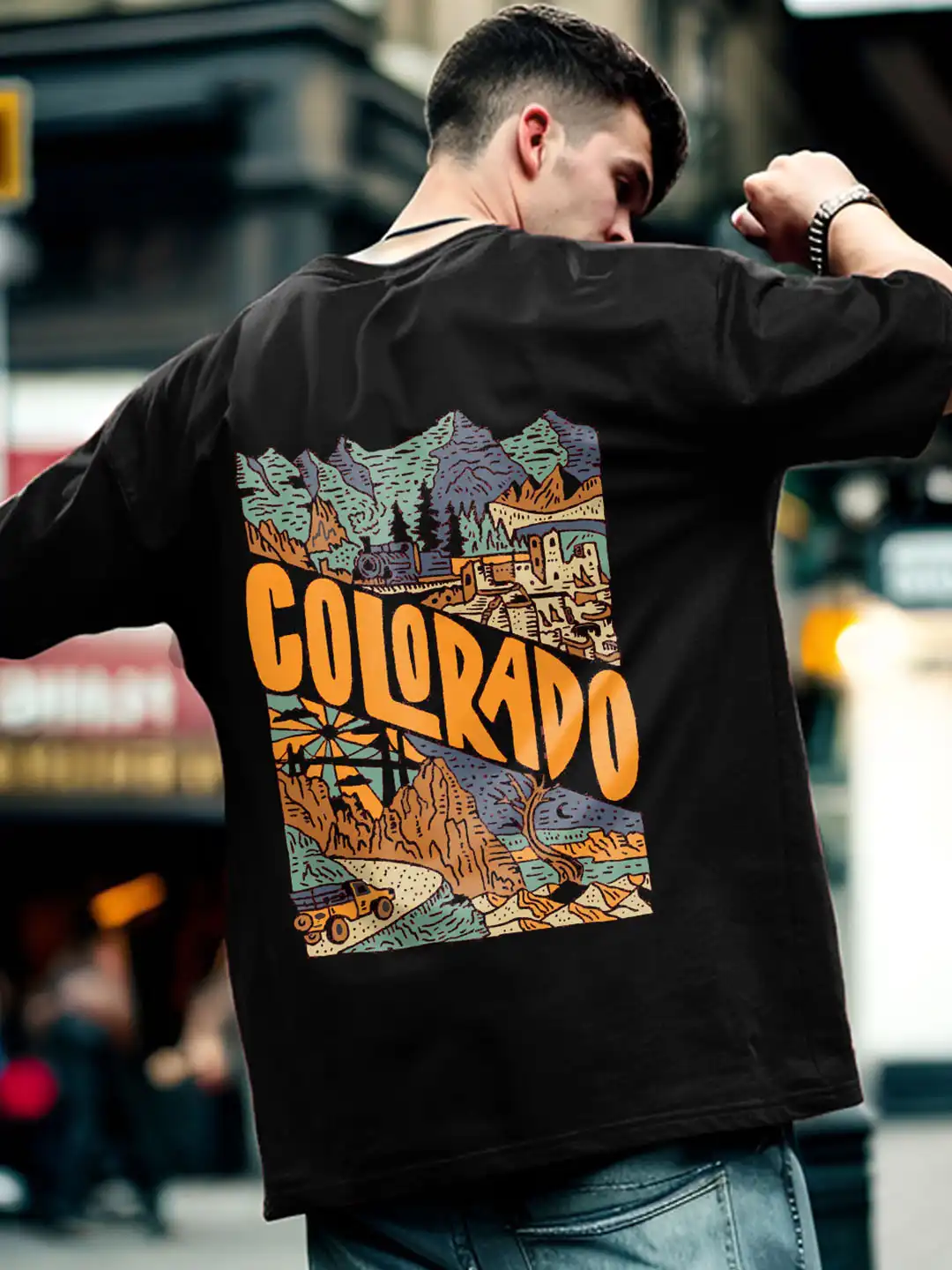 Buy NOBERO Graphic Printed Round Neck Cotton Oversized T-shirt