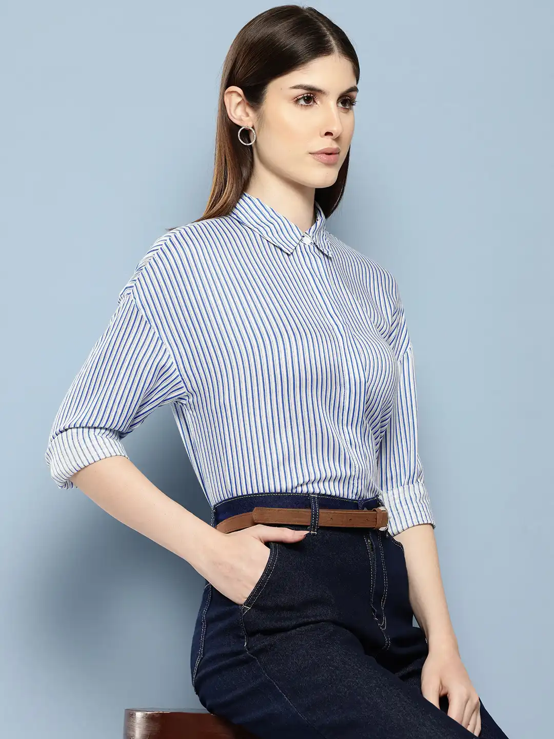Radyページ Buy Chemistry Striped Smart Casual Shirt - Shirts for Women