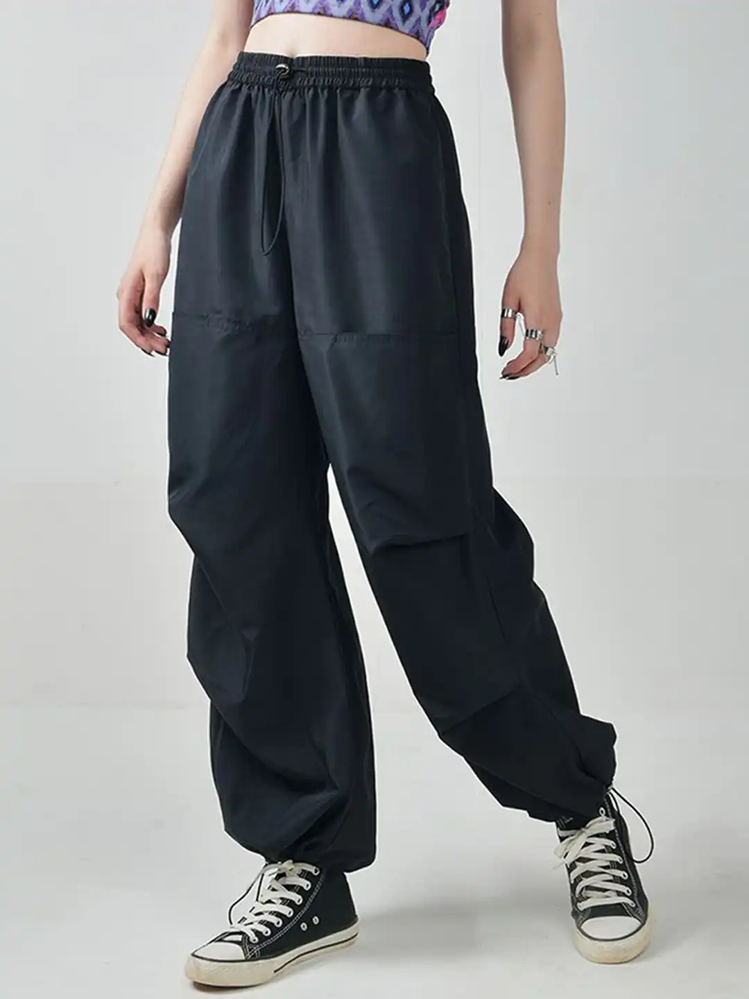 Buy IZF Women Loose Fit Mid-Rise Casual Parachute Pants - Trousers