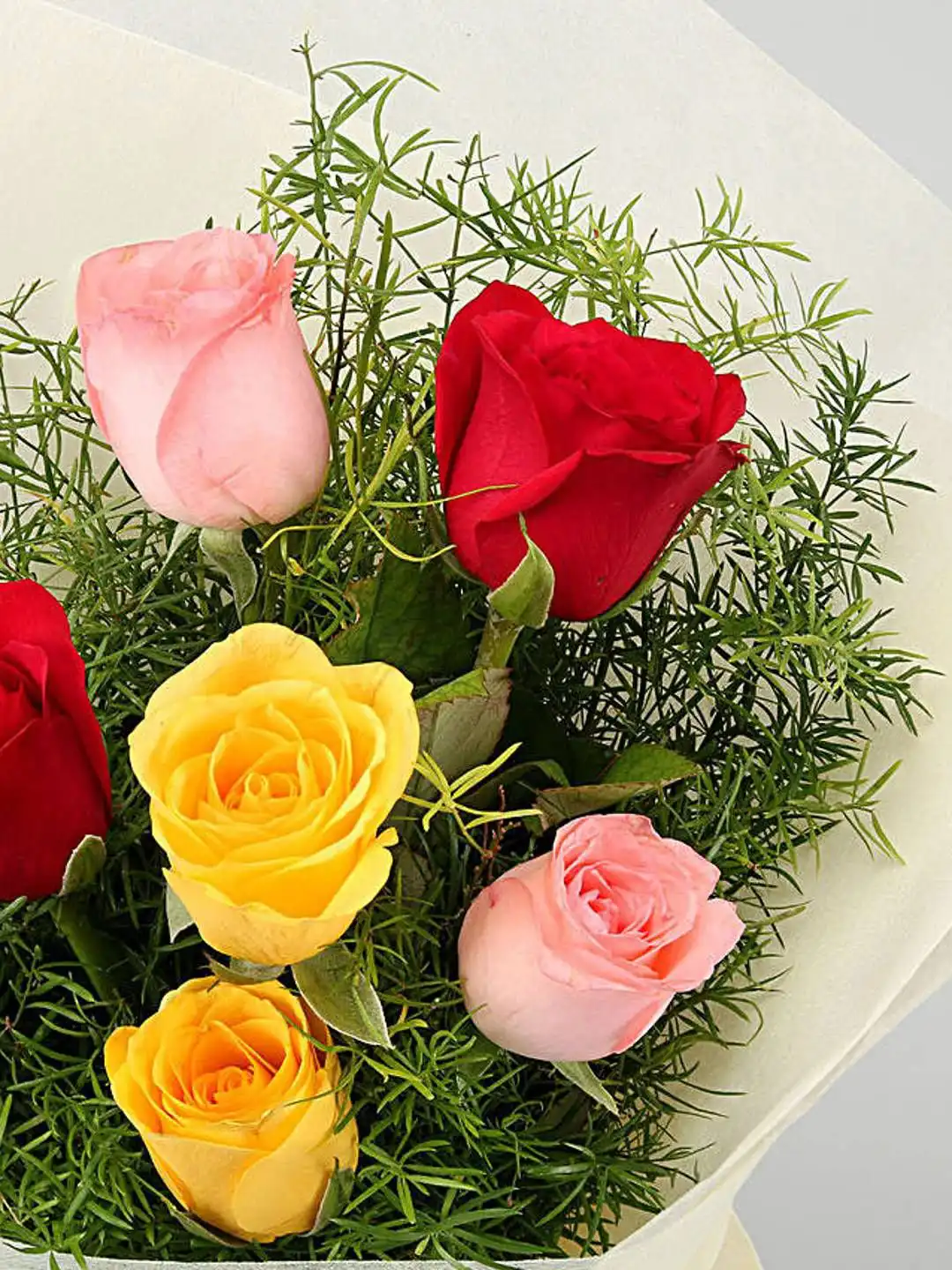 Buy fnp Red & Yellow 6 Pieces Love Roses Fresh Flowers Bouquet