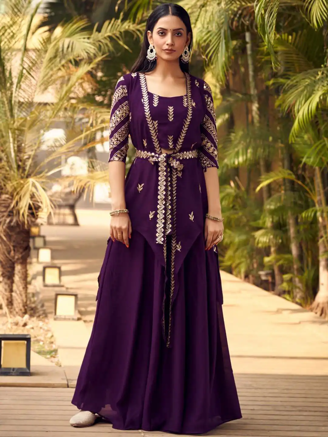 Buy Ethnic Yard Floral Embroidered Gown Maxi Ethnic Dress - Ethnic Dresses  for Women 29941774 | Myntra