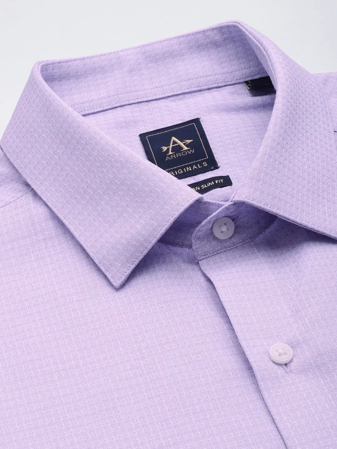 arrow men's slim fit dress shirt Performance All Way Stretch Arrow Print Shirt