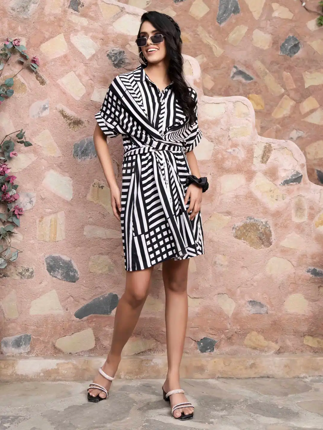western a line dress Buy Era Striped A-Line - Dresses for Women 30022198 Chelsea Embellished Wrap Over long_sleeve_bridal Silk Satin Colors:Emerald 867 The smocked bodice offers