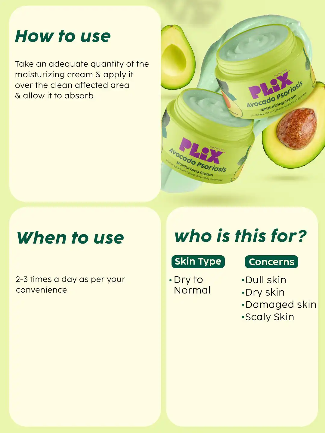 Buy PLIX THE PLANT FIX Avocado Psoriasis Moisturizing Cream with