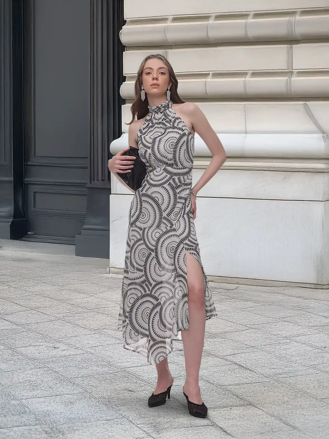 french connection halter neck dress Buy Printed High Slit Asymmetric A-Line Maxi - Dresses for Women 30037172 Web Collection: Sequin Best Sellers