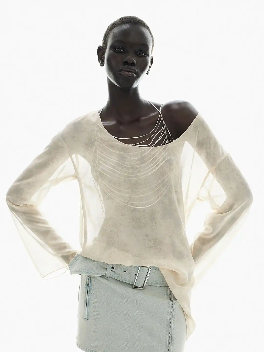 Her lip to Asymmetric-Hem Gathered Top How to Cut and Sew this