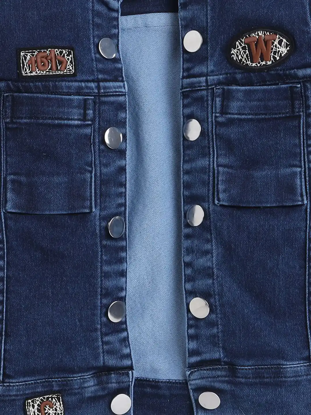 Buy Ministitch Boys Washed Solid Full sleeves Denim Jacket With