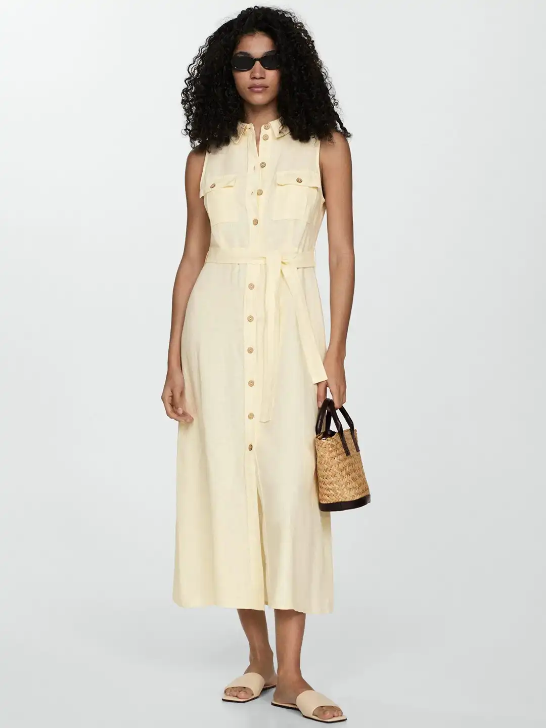 Buy MANGO Linen A-Line Midi Dress with Belt - Dresses for Women 30108612 | Myntra Buy MANGO Linen A-Line Midi Dress with Belt - Dresses for Women 30108612 | Myntra