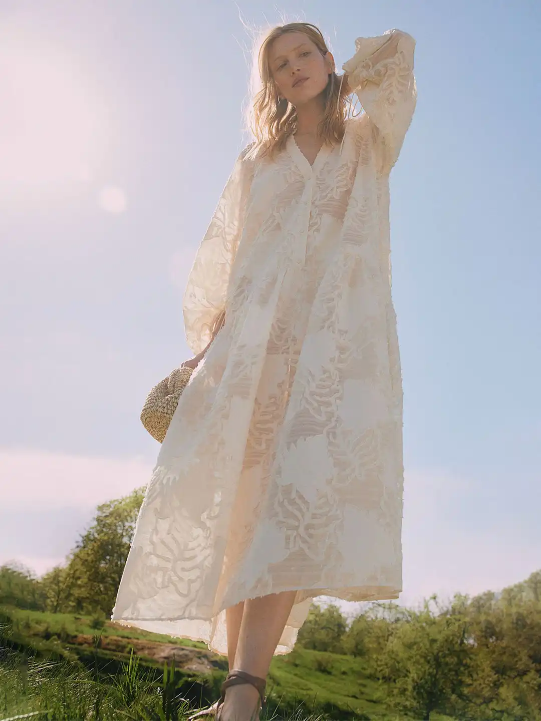 Buy H&M Jacquard-Weave Maxi Dress - Dresses for Women 30145235 | Myntra