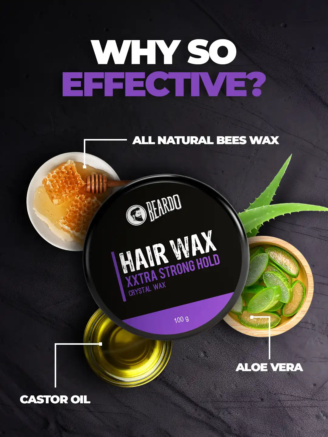 Buy BEARDO Men 2Pc Crystal Wax XXTRA Strong Hold Hair Wax With