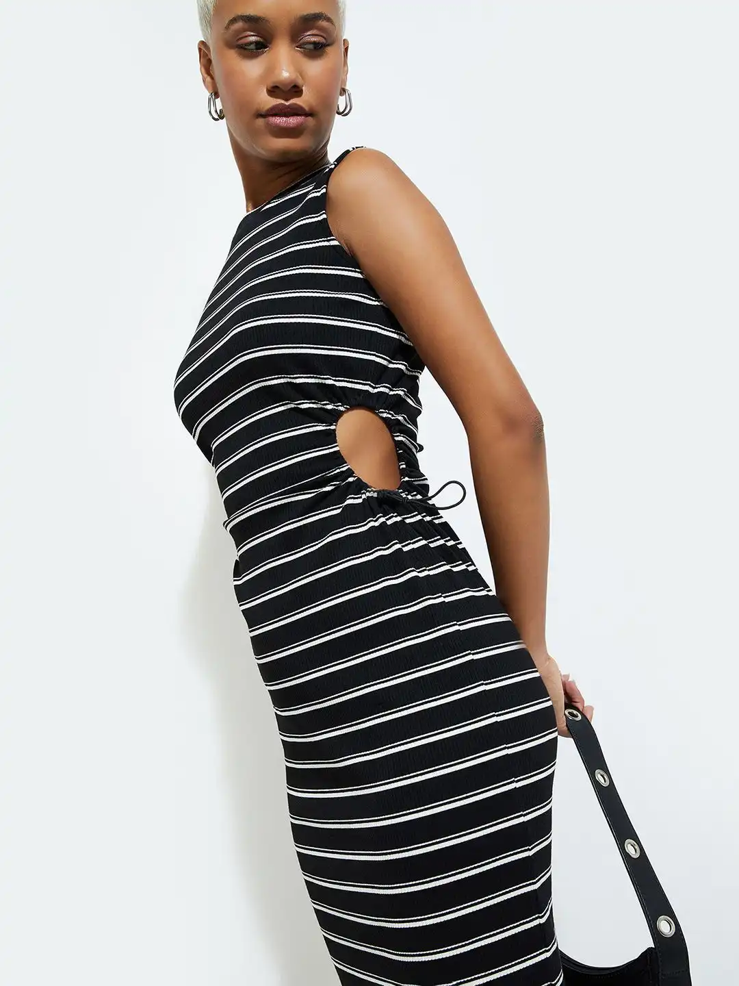cotton ribbed dress FARES Ribbed Cotton Dress and Cardigan – Grove main image 1