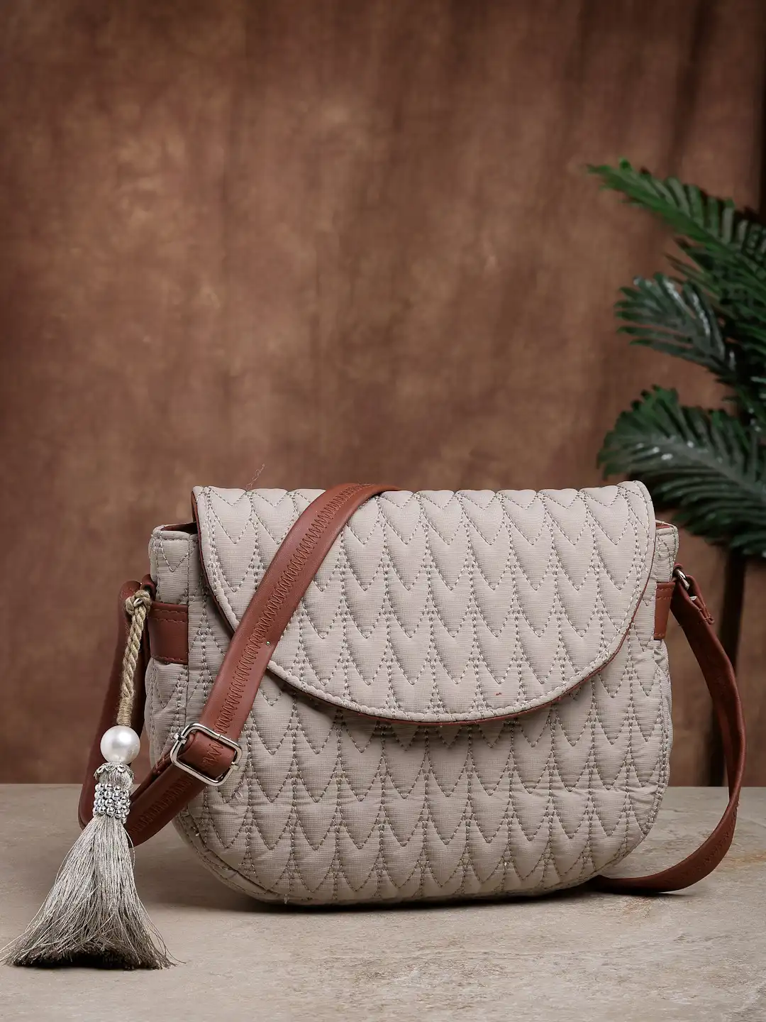 Buy Anekaant Textured Crossbody Sling Bag with Quilted - Handbags