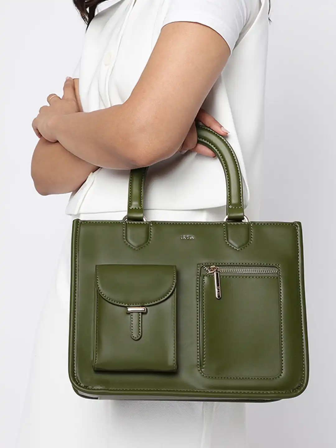 Buy IRTH by House of Titan Structured Handheld Bag - Handbags for