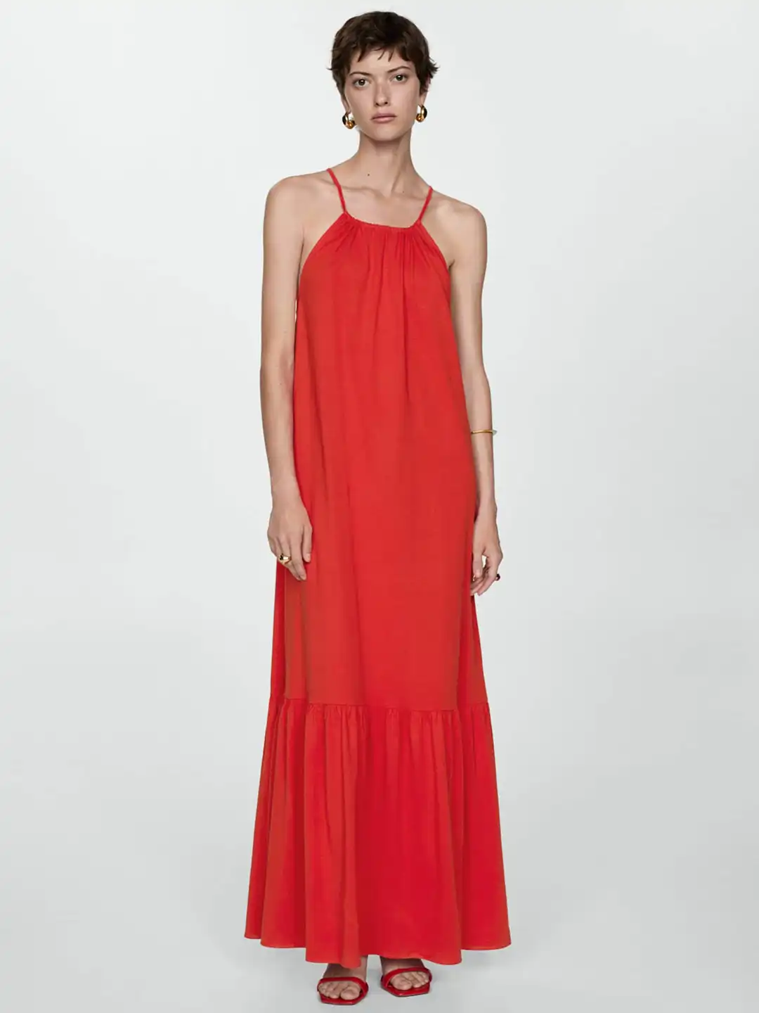 Buy MANGO Pure Cotton Tiered Maxi Dress - Dresses for Women 30239186