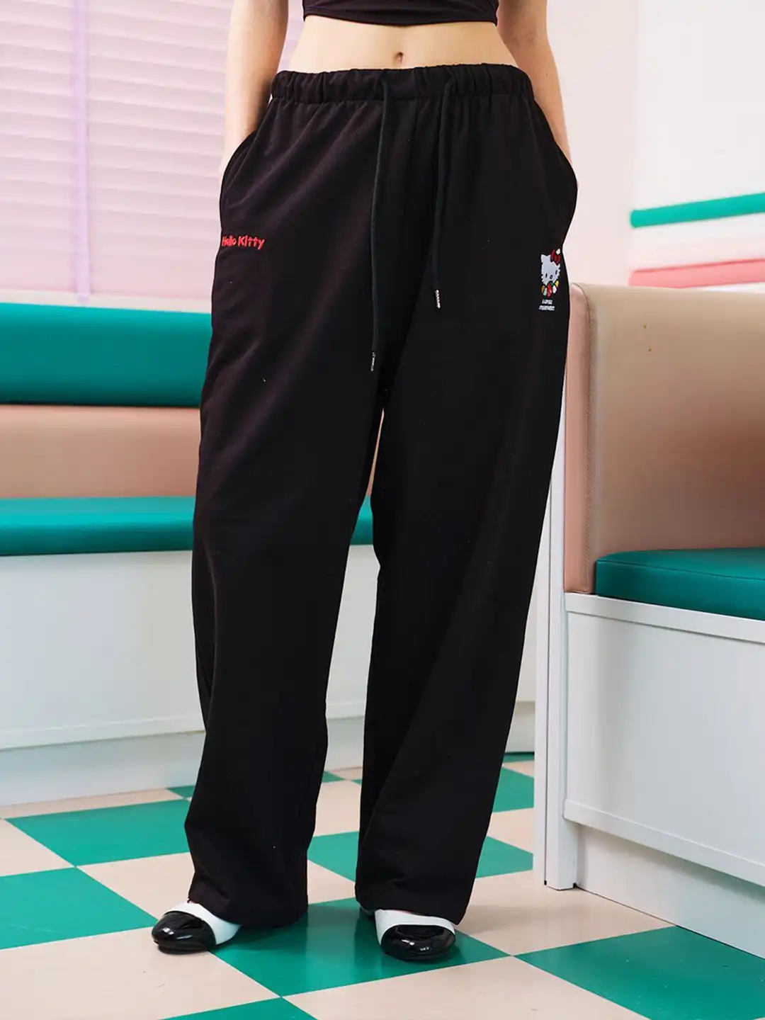 Buy Bonkers Corner Lovely Strawberry Black Joggers - Track Pants