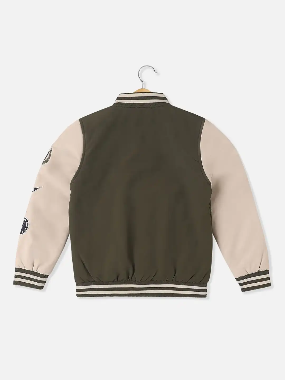 Buy Allen Solly Junior Boys Colourblocked Bomber with Patchwork