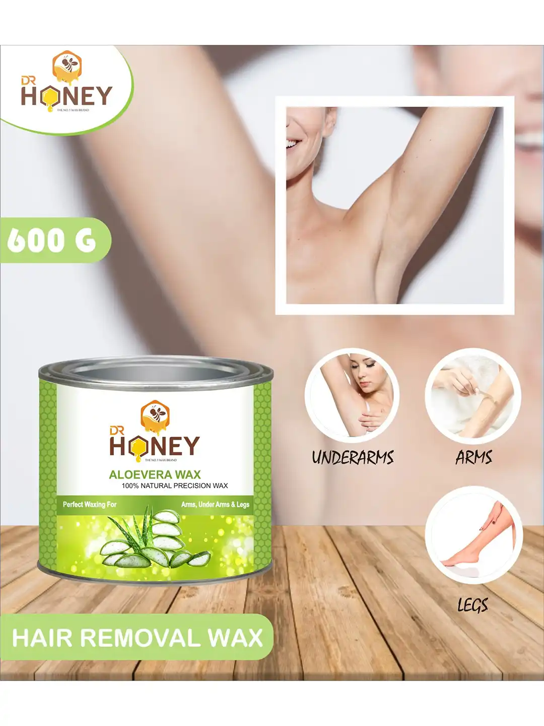 Buy DR HONEY Aloevera 100% Natural Precision Cold Wax - 600g