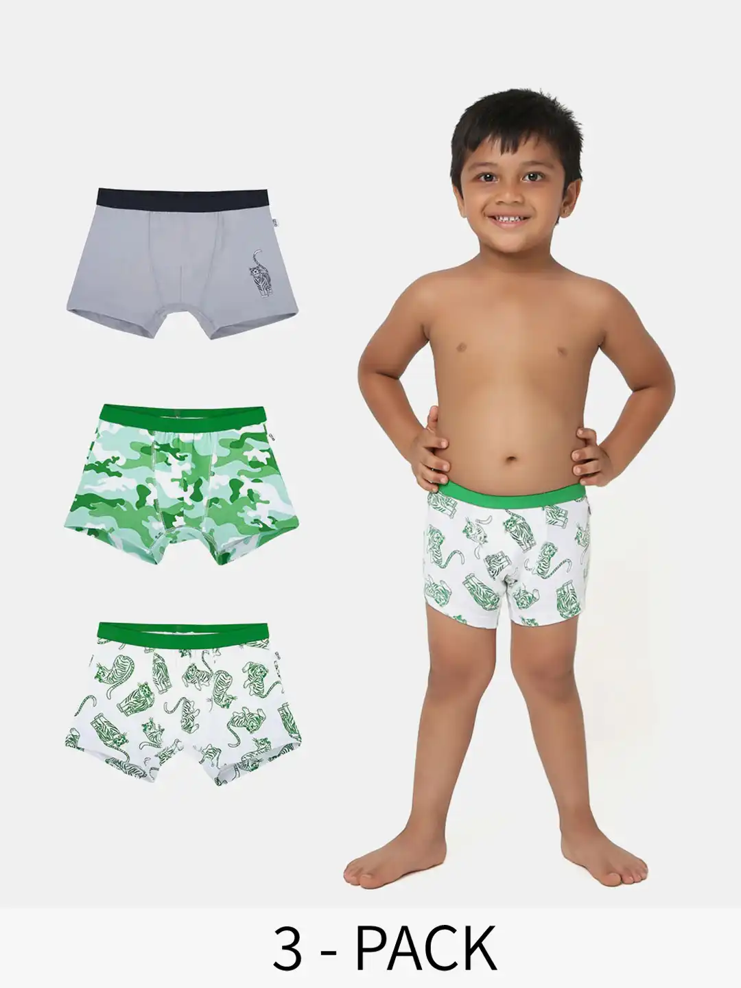Buy You Got Plan B Boy Pack Of 3 Printed Trunks BXB-LilTiger: 4-6