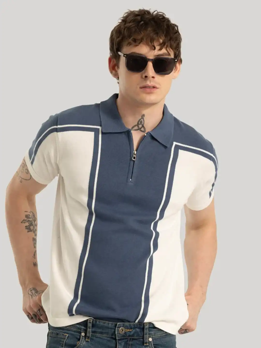 Buy Snitch Niels Colourblocked Polo T-Shirts - Tshirts for Men