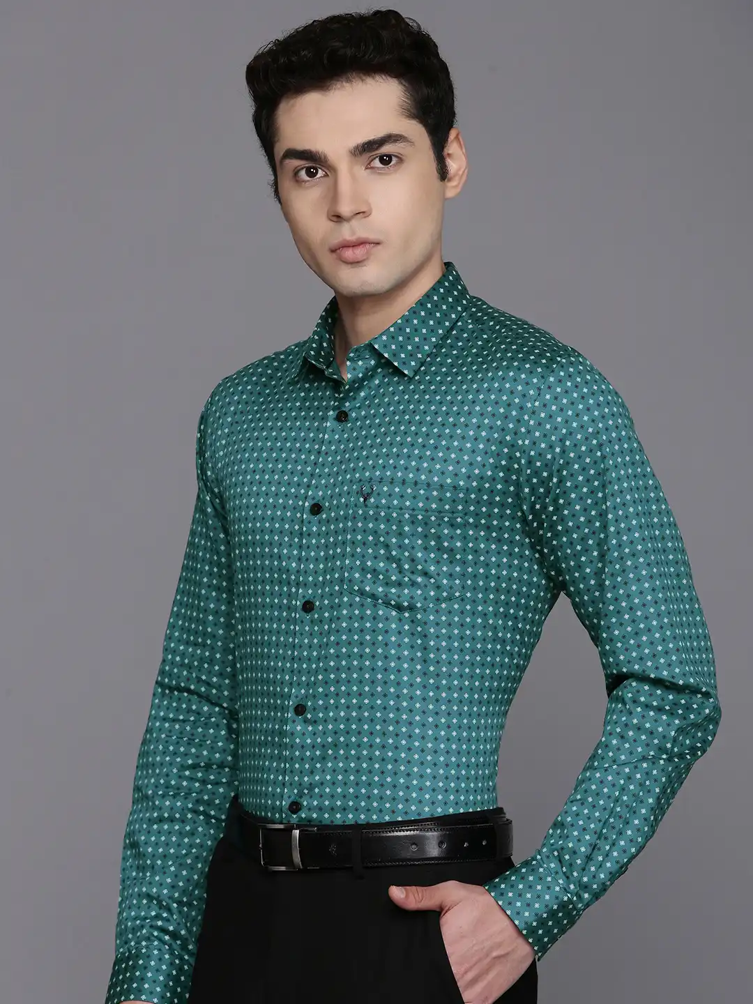 Buy Allen Solly Pure Cotton Classic Fit Floral Printed Formal