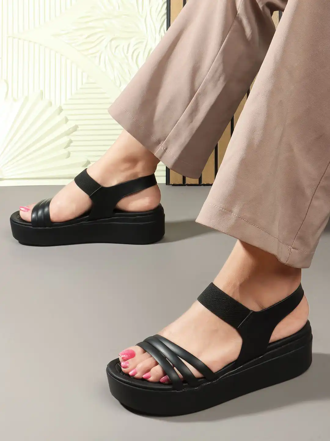 Elle Women Heels Women's High Top Leather Sandals Fashion Open Toe Hollow Out F