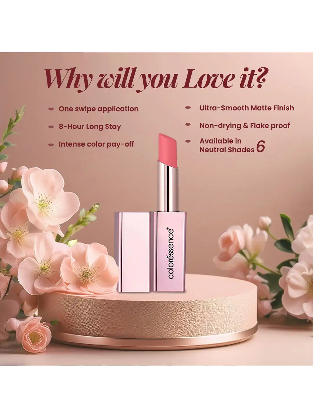 Buy Coloressence Roseate Nudes Long Lasting Lipstick 3.3g - Misty