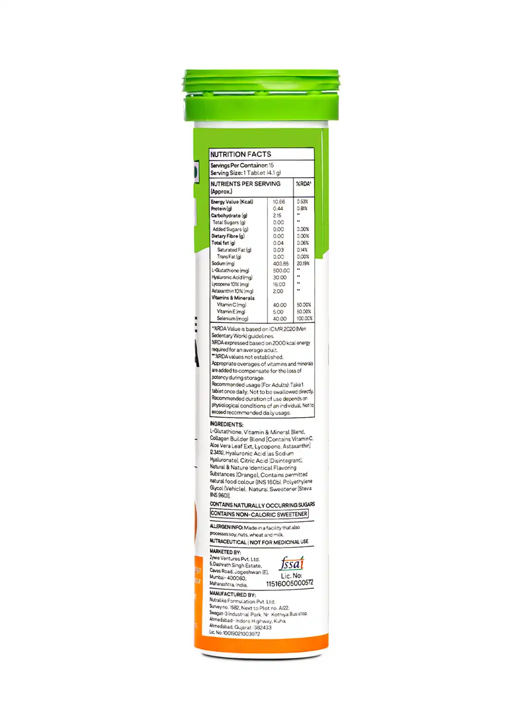 Buy OZiva Gluta Fizzy Orange Zing Helps Prevent Hyperpigmentation With L- Glutathione - 60tabs - Skin Supplements for Unisex 30770154