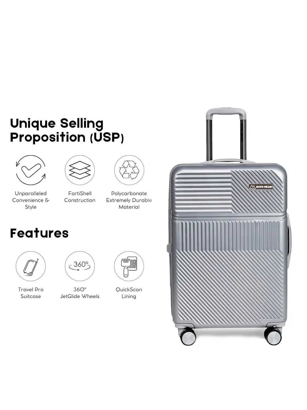 Buy MOVE-MEANT VoyageWare 66cm Polycarbonate Trolley Bag Medium 8