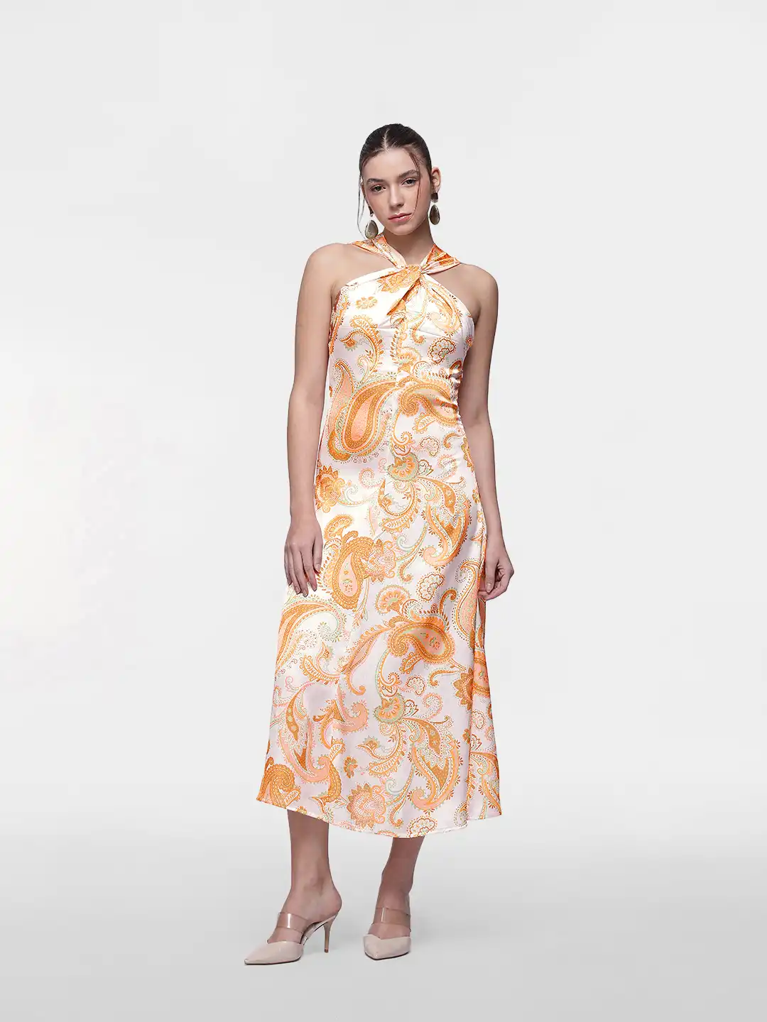 Buy French Connection Ethnic Motifs Printed Halter Neck A-Line Midi Dress -  Dresses for Women 31046800 | Myntra
