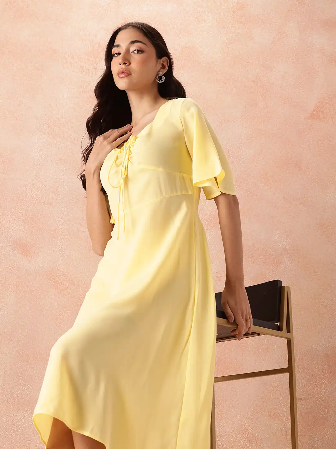 Buy all about you Smocked Flared Sleeve Fit & Flare Dress - Dresses for  Women 31149645 | Myntra