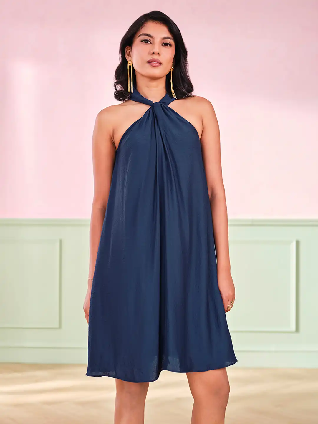 Buy AND Women Halter Neck Sleeveless A-Line Dress - Dresses for Women  31150207 | Myntra