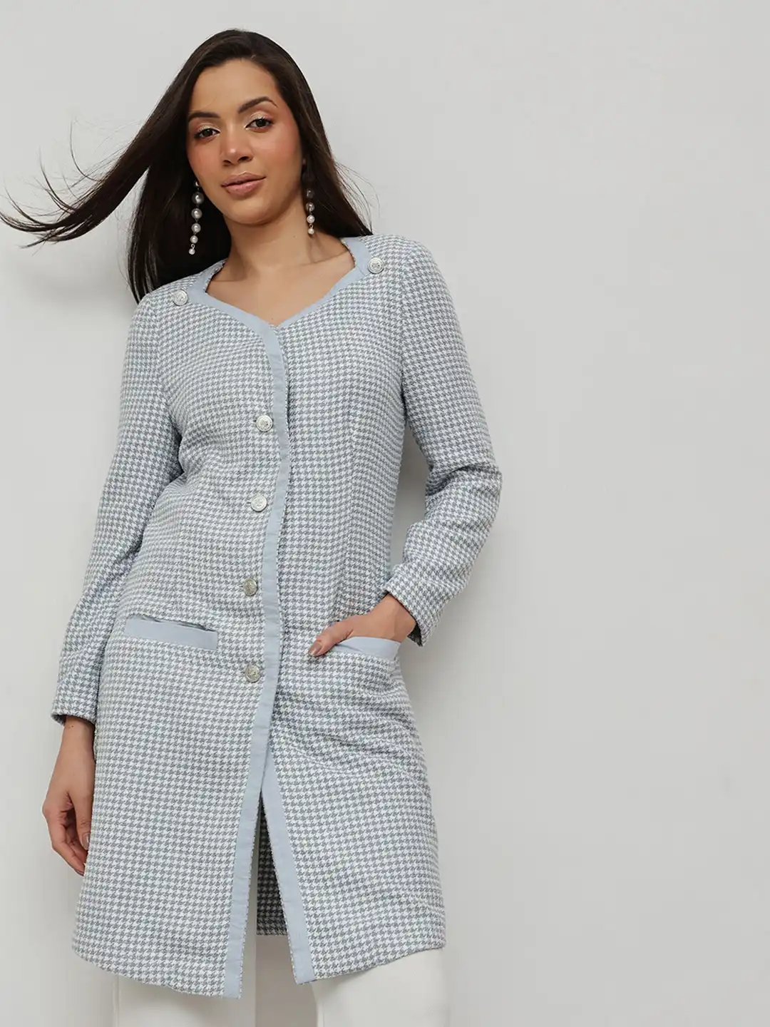 Buy HOUSE OF S Women Plaid Tweed Winter A-Line Dress - Dresses for Women  31312140 | Myntra