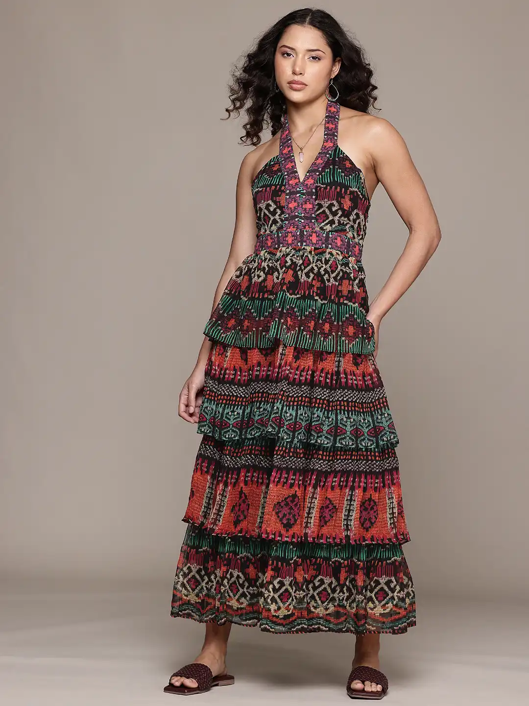 ritu kumar halter neck dress Teal Green Halter Neck Dress Design by Ritu Kumar at Pernia's Pop Up Shop  2026