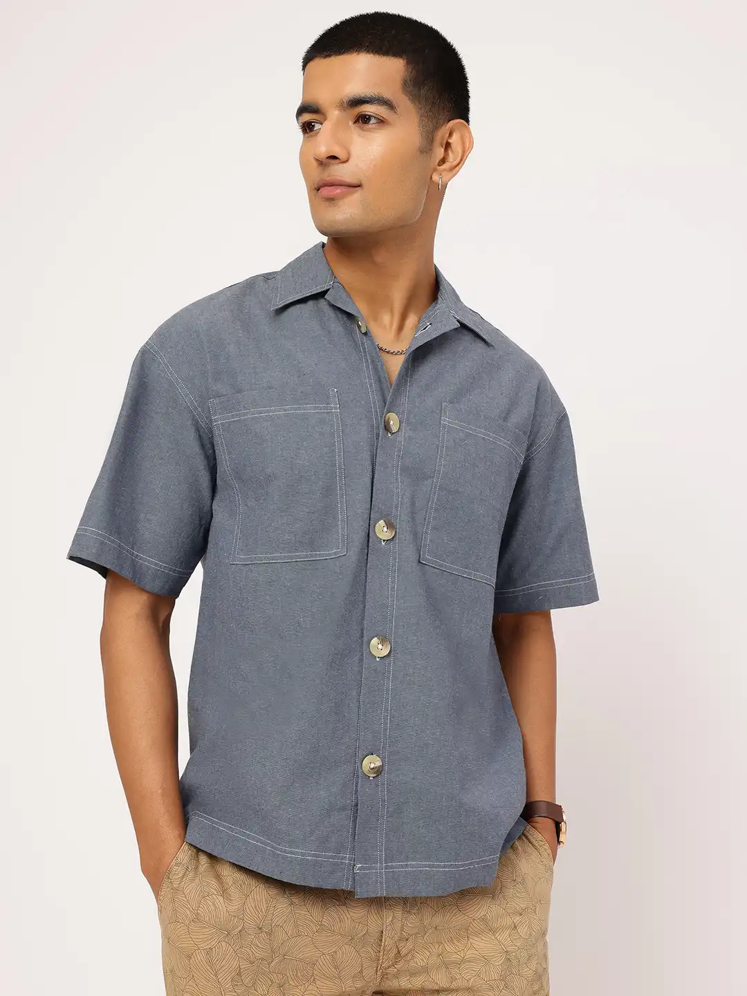 Buy glitchez Pocket Detail Oversized Shirt - Shirts for Men