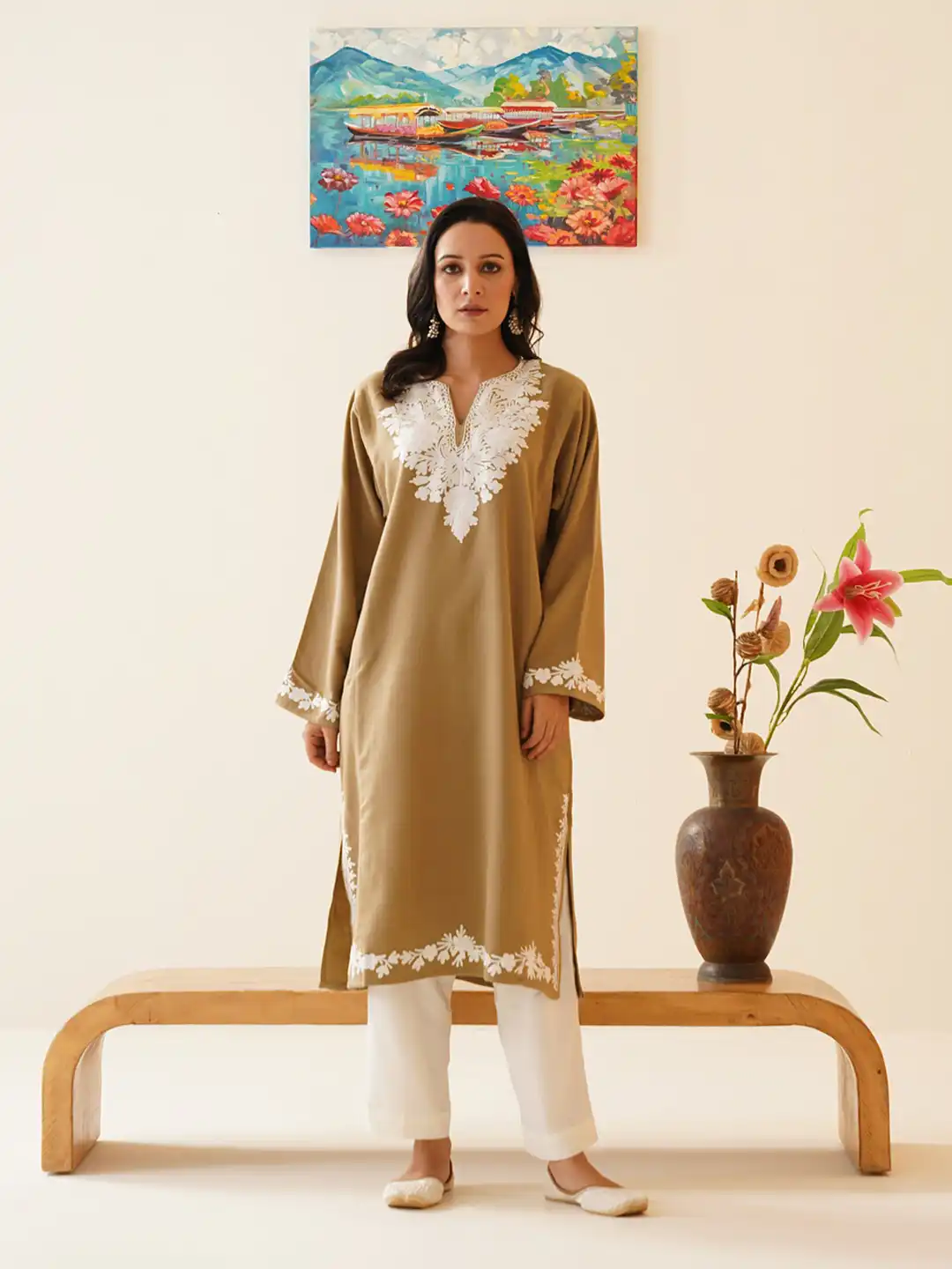 kashmiri dress for winter Buy Kashmir Box Aari Embroidered Cashmilon Phiran - Kurtas Women 31458826 COLOR:Candy Pink Full length YGroup_lisa-mini-dress Daily Outfit Idea: Don't