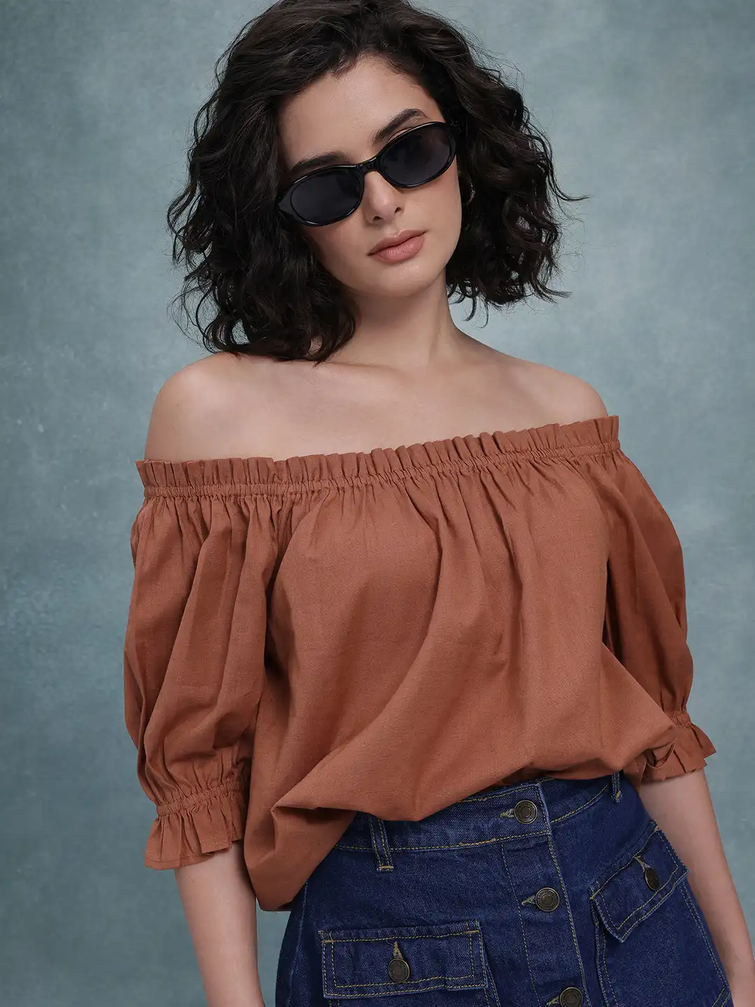 Buy The Roadster Lifestyle Co. Off-Shoulder Puff Sleeve Bardot