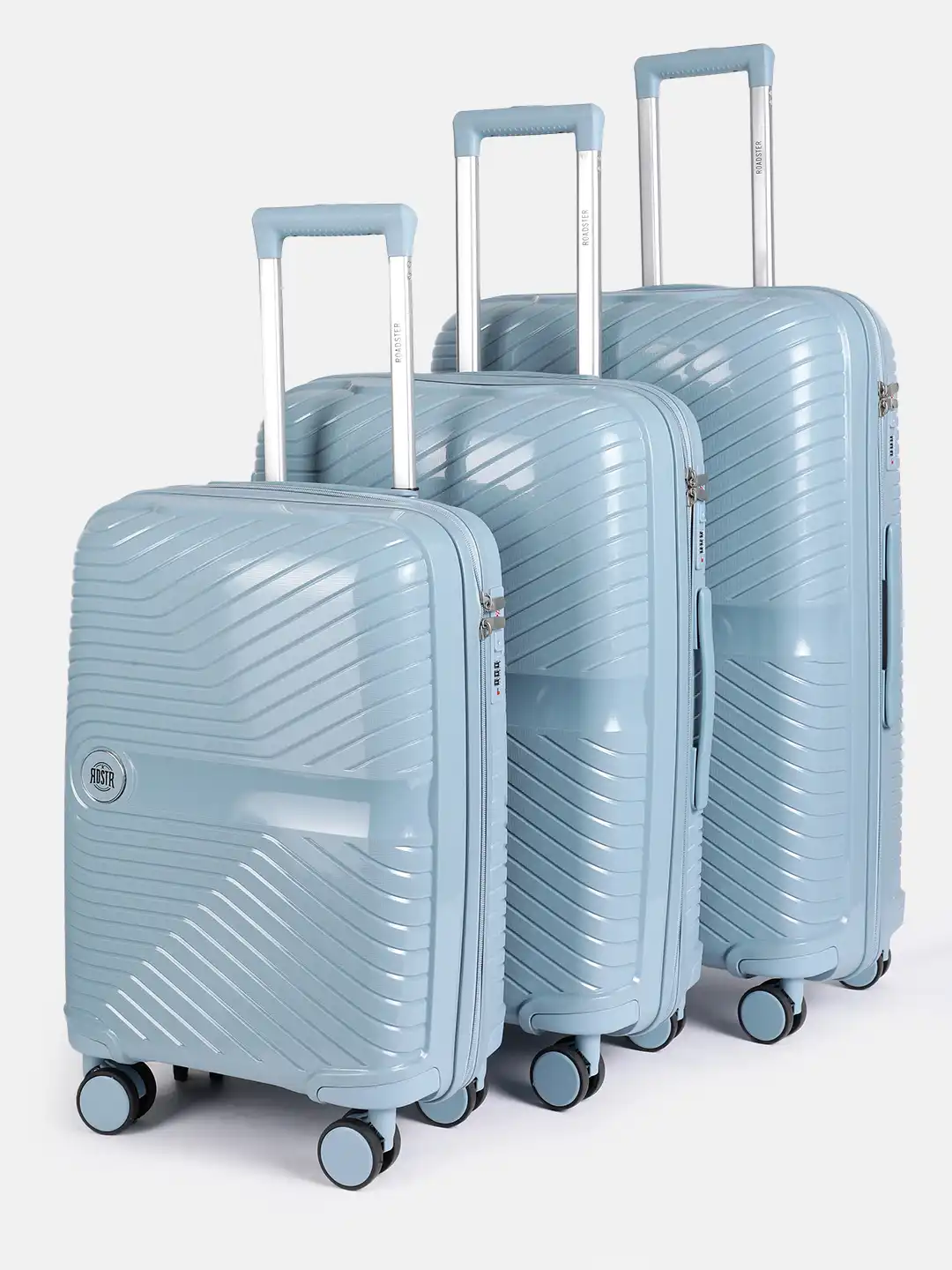 Buy The Roadster Life Co. Set of 3 Textured Hard Sided Trolley Bag