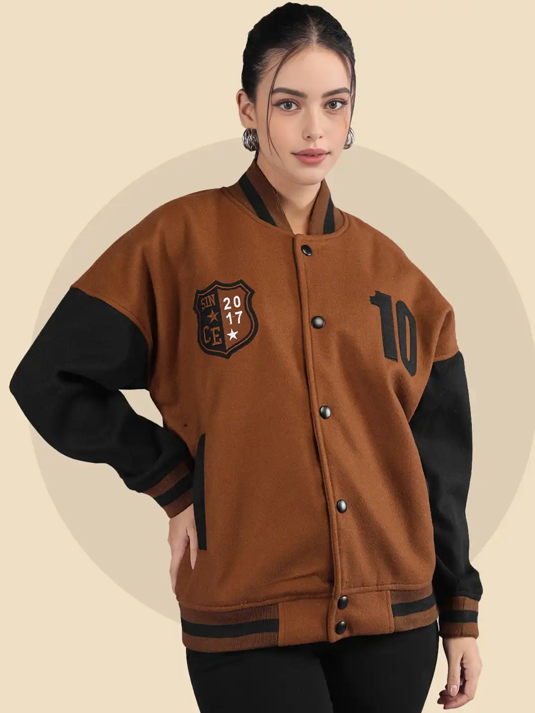 Buy The Roadster Lifestyle Co Oversized Fit Winter Wear Varsity
