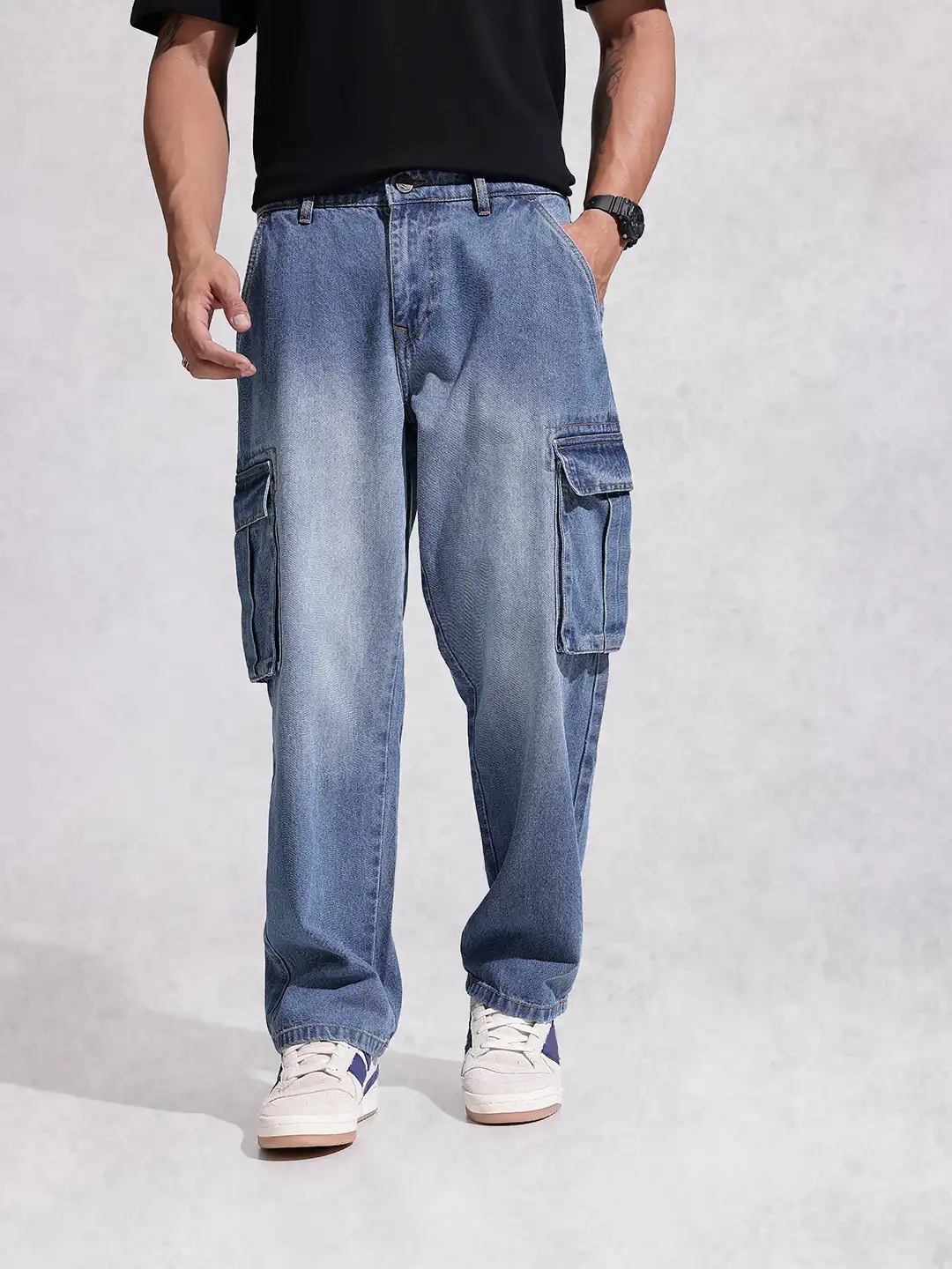 VICIOUS CARGO BAGGY JEAN LT BLUE Women