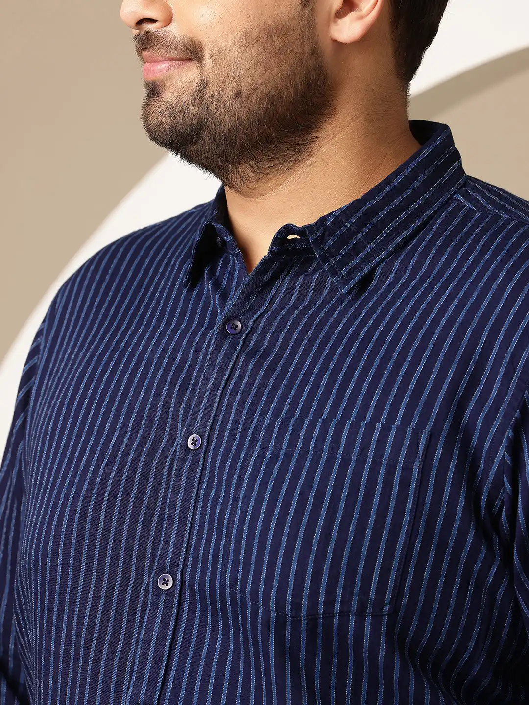 Buy Sztori Men Plus Size Striped Casual Shirt - Shirts for Men