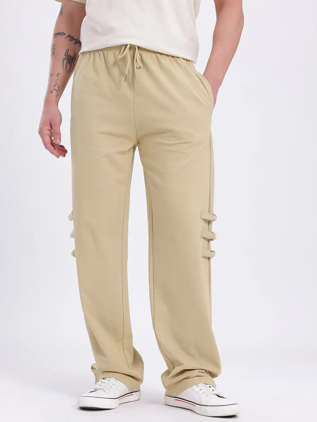 Buy glitchez Men Relaxed Knot Detail Track Pants - Track Pants for