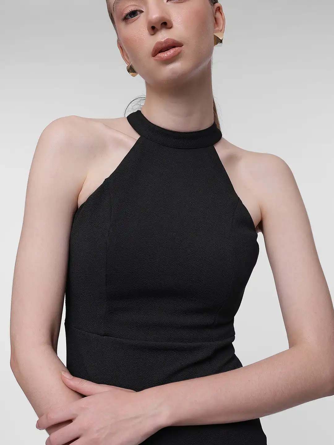 Buy French Connection Halter Neck Crepe Sheath Midi Dress - Dresses for  Women 31987275 | Myntra