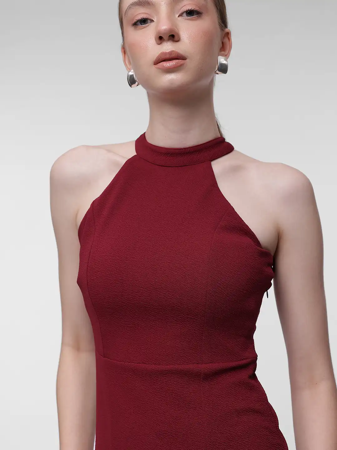 Buy French Connection Women Halter Neck Fit & Flare Sleeveless Midi Dress -  Dresses for Women 31987288 | Myntra